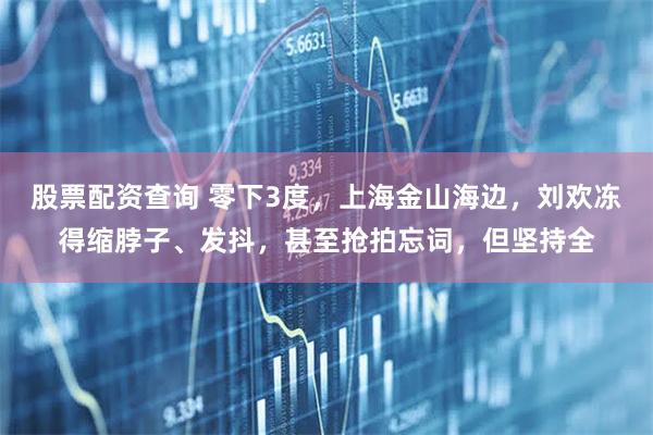 股票配资查询 零下3度，上海金山海边，刘欢冻得缩脖子、发抖，甚至抢拍忘词，但坚持全